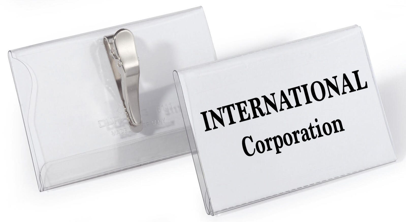 DURABLE Namensschilder transparent 9 cm x 5.4 cm
