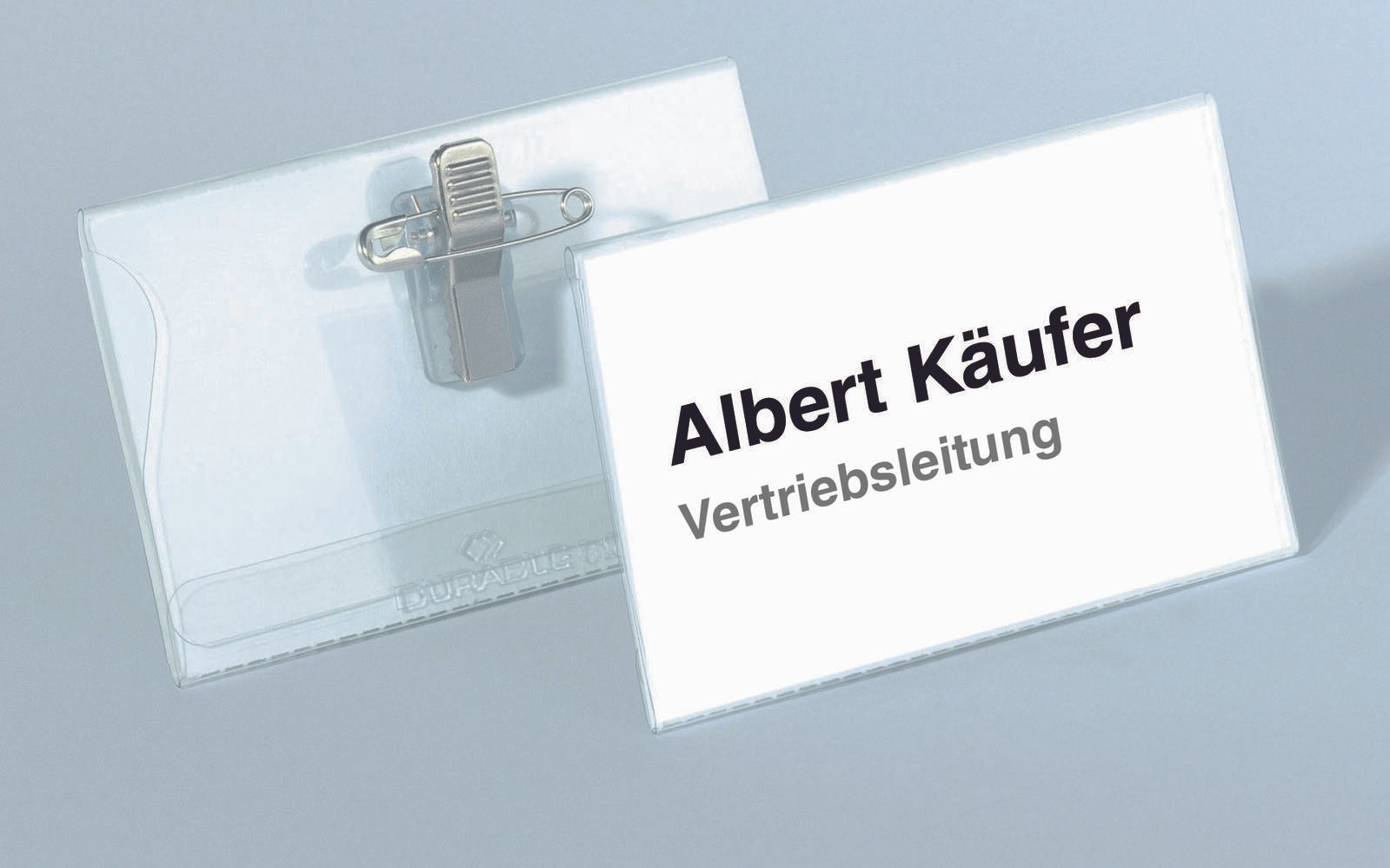 DURABLE Namensschilder transparent 6 cm x 3 cm