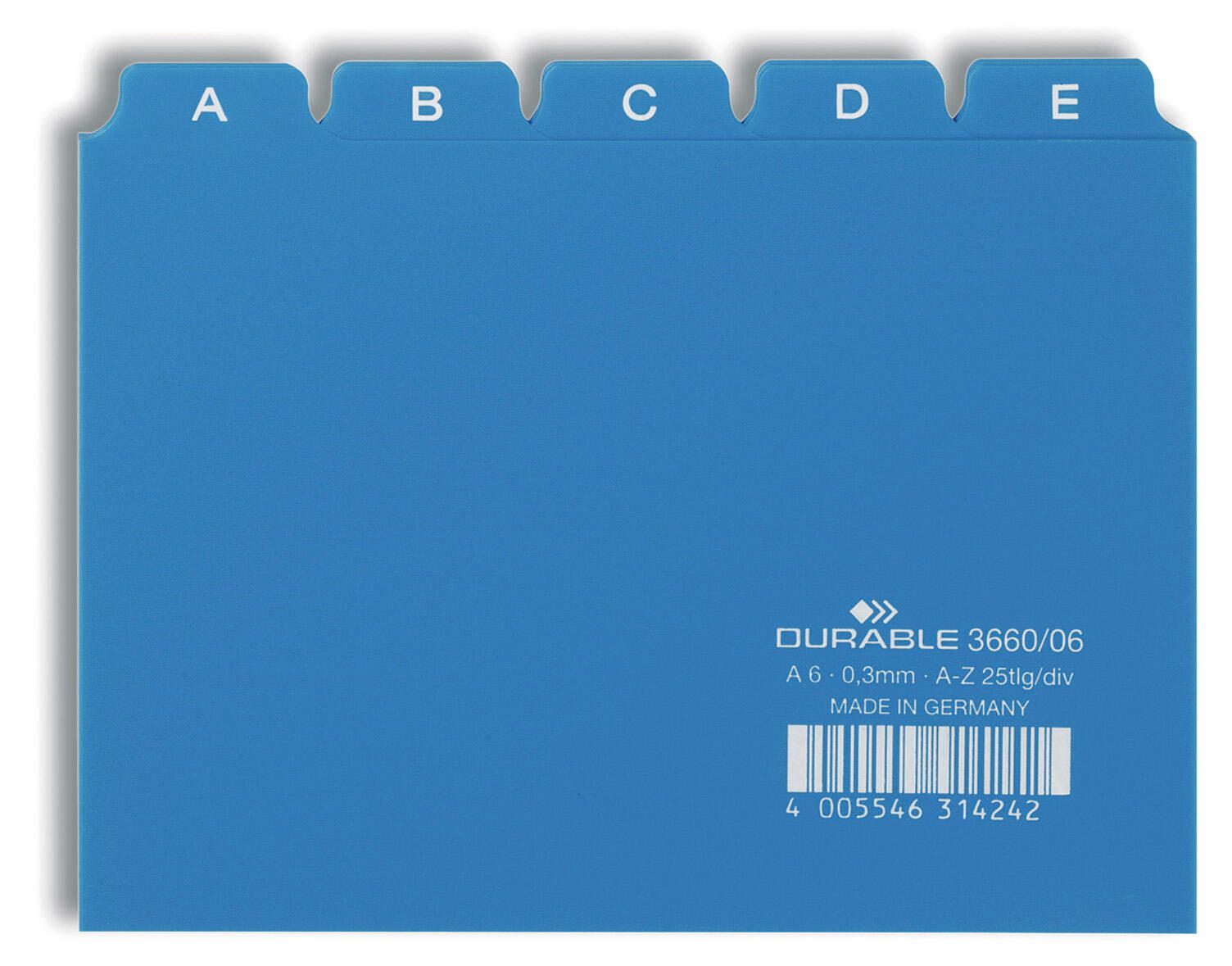 DURABLE Karteikartenregister A-Z blau für DIN-A6-Karteikästen