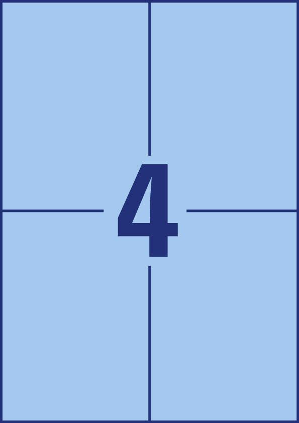 AVERY Zweckform Etiketten 3457 blau 105,0 x 148,0 mm