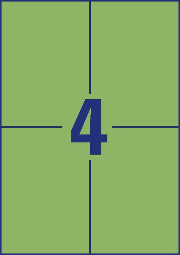 AVERY Zweckform Etiketten 3458 grün 105,0 x 148,0 mm