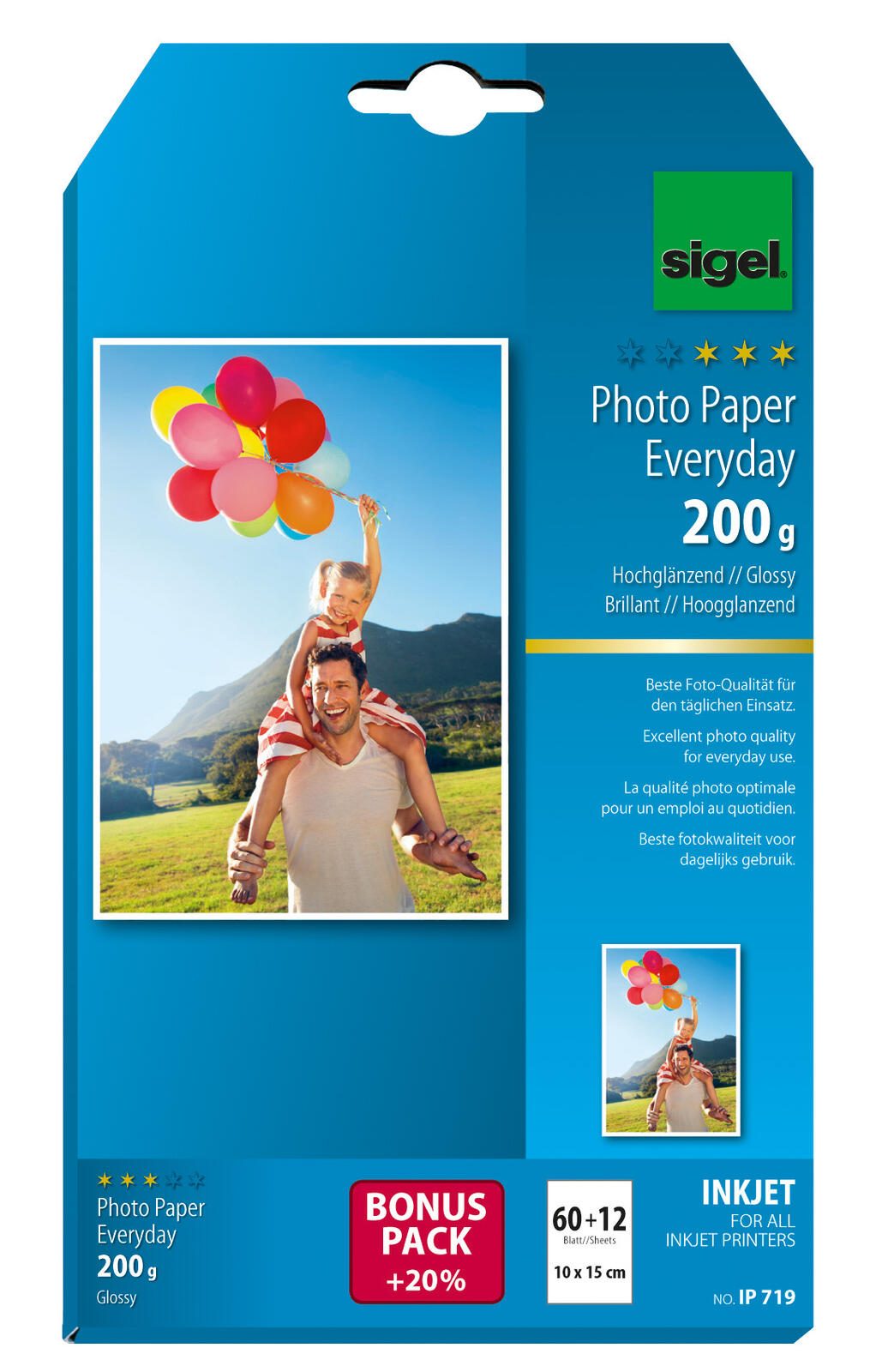 SIGEL Fotopapier Inkjet Everyday 10,0 x 15,0 cm hochglänzend 200 g/m²