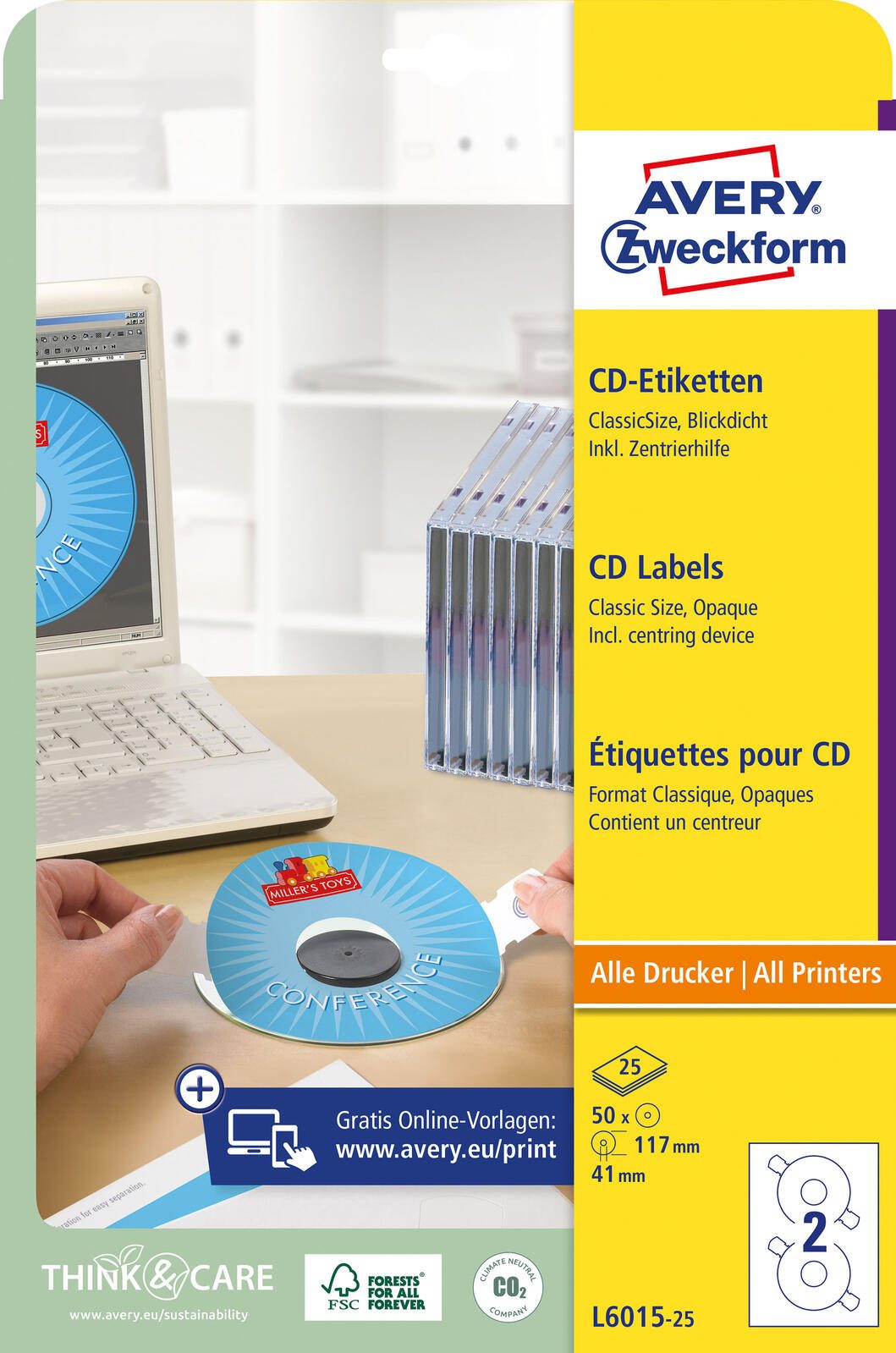 AVERY Zweckform CD-Etiketten ClassicSize