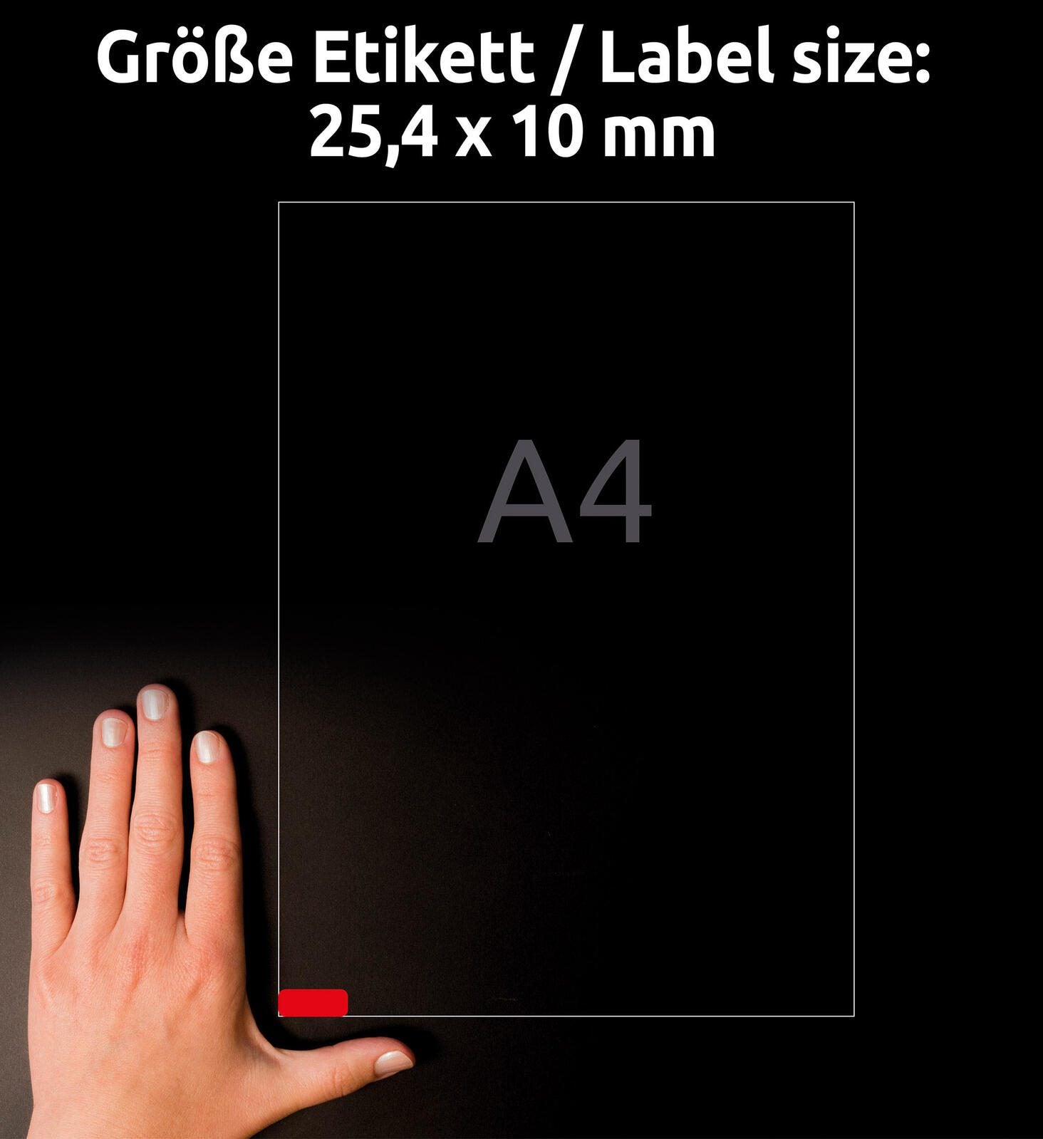 AVERY Zweckform Etiketten L6036-20 rot 25,4 x 10,0 mm