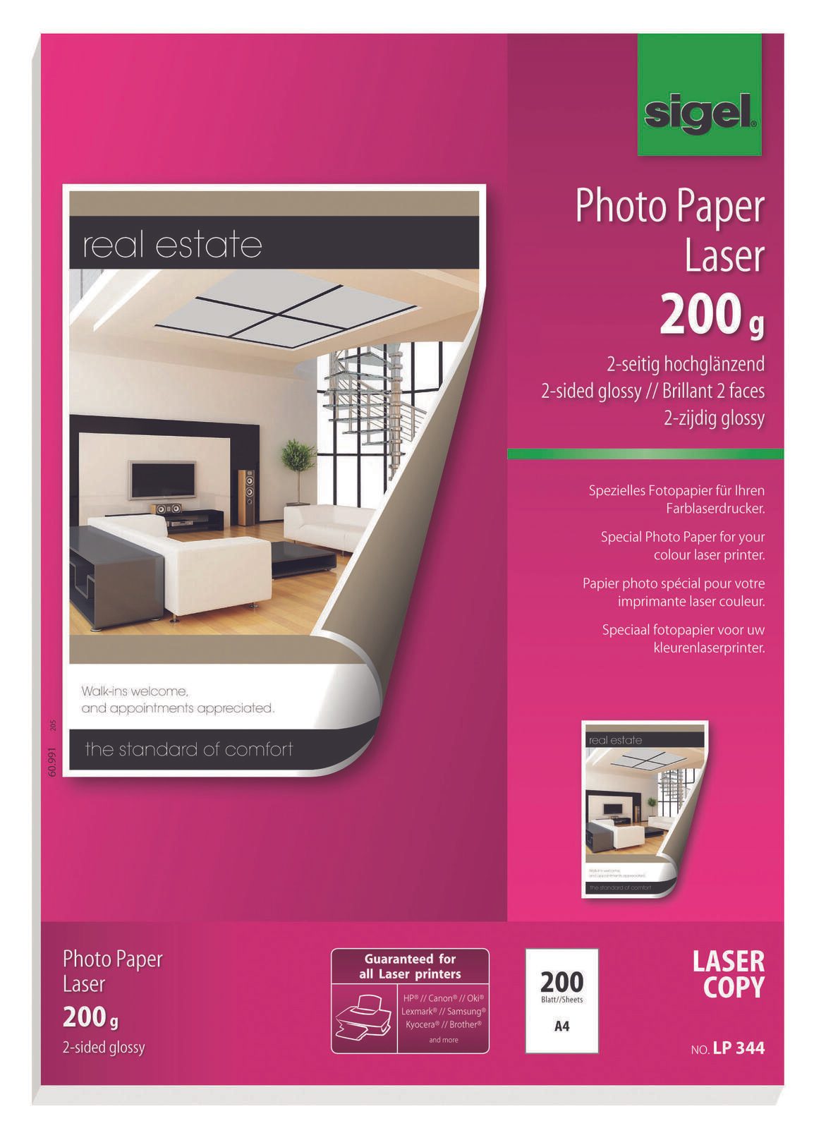 SIGEL Fotopapier Laser DIN A4 glänzend 200 g/m²