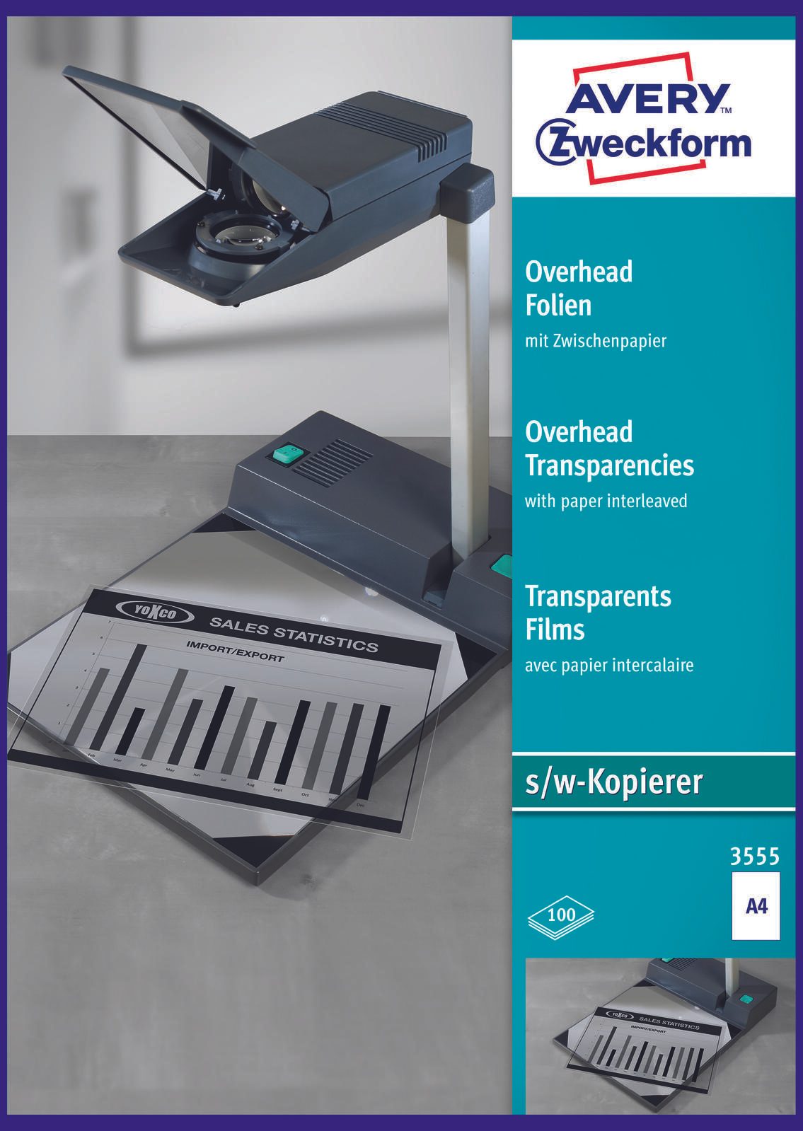 AVERY Zweckform Kopierfolien 3555 transparent