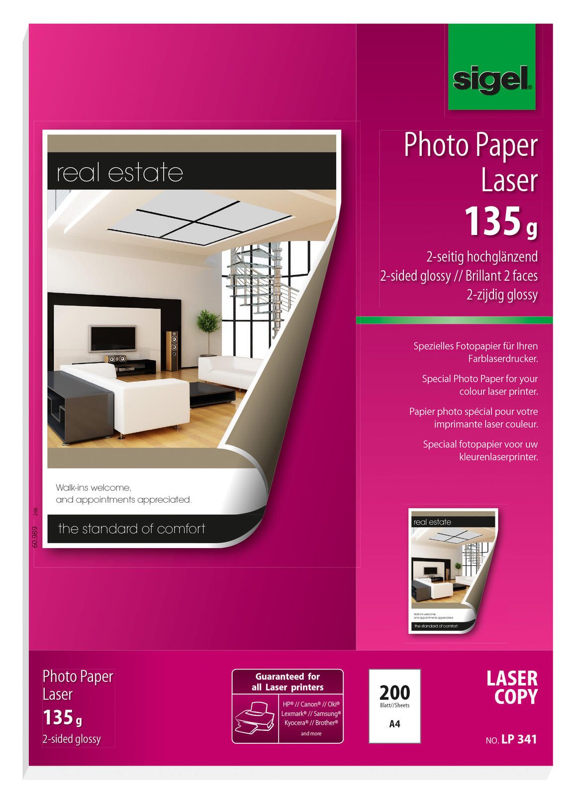 SIGEL Fotopapier Laser DIN A4 hochglänzend 135 g/m²