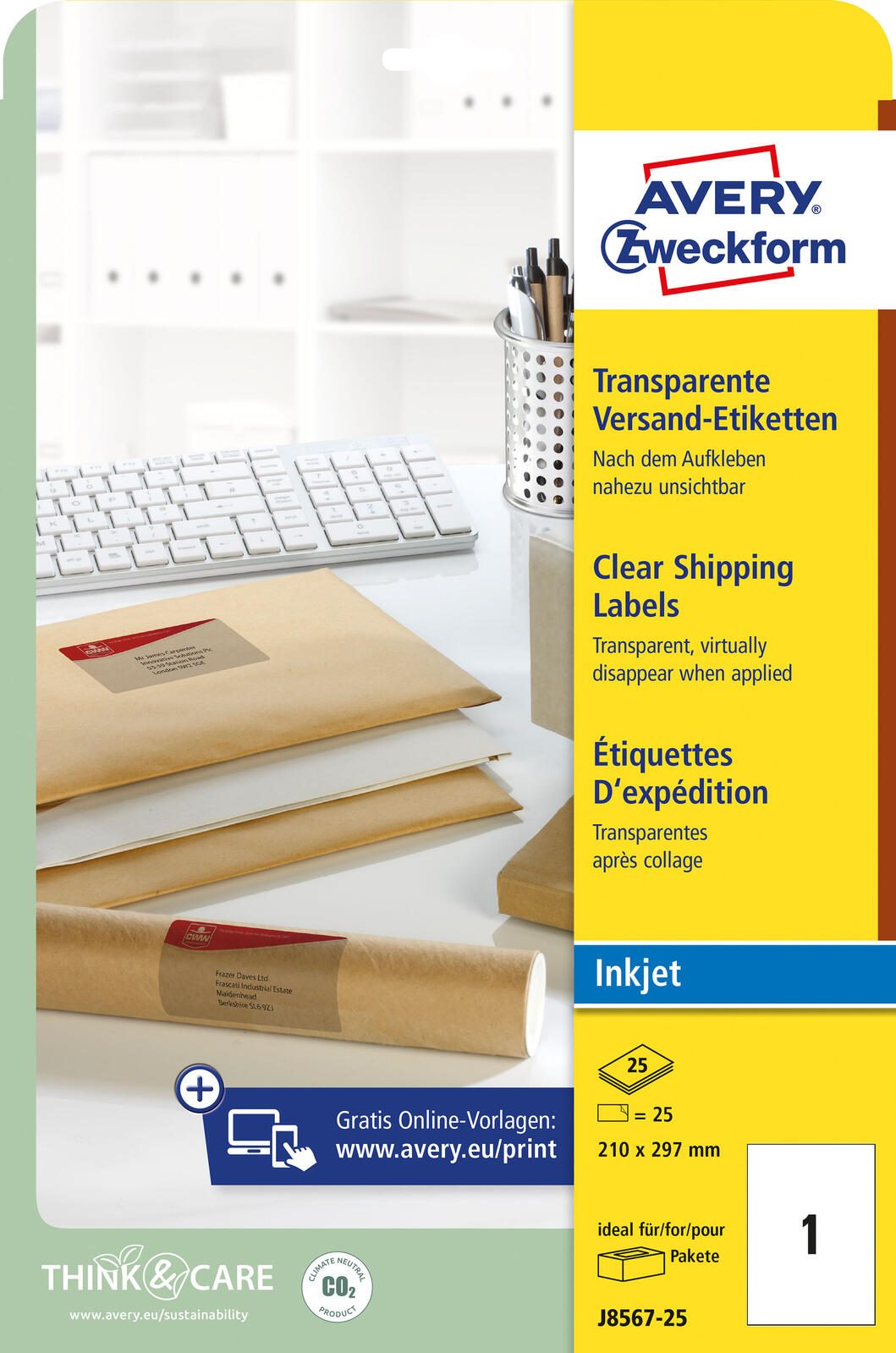 AVERY Zweckform Folien-Versandetiketten 210,0 x 297,0 mm