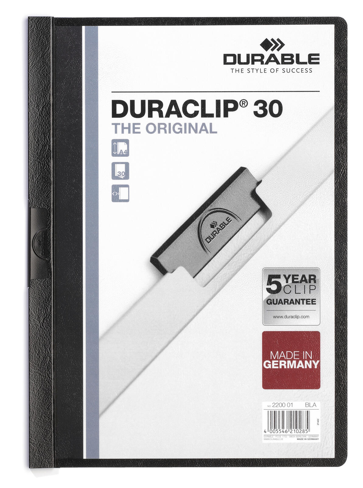 DURABLE Klemmhefter DIN A4 schwarz