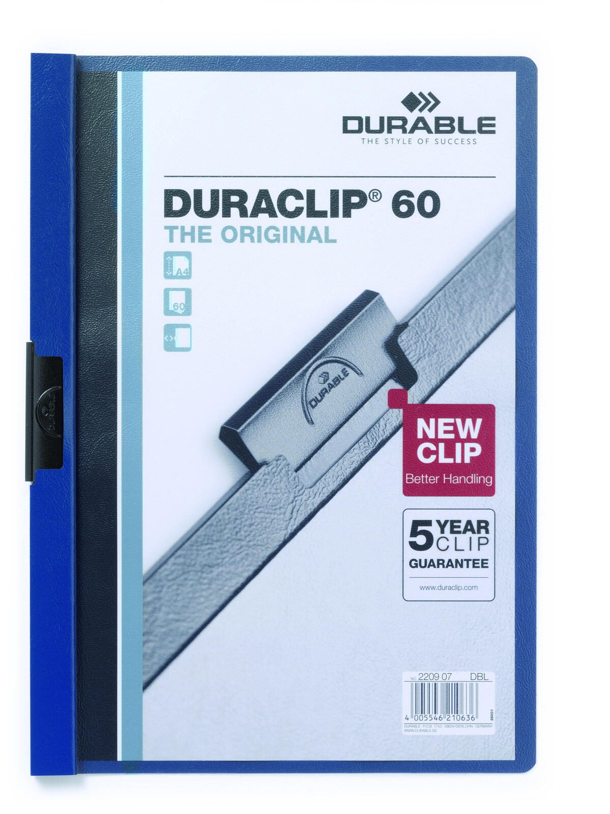 DURABLE Klemmhefter Duraclip DIN A4 dunkelblau