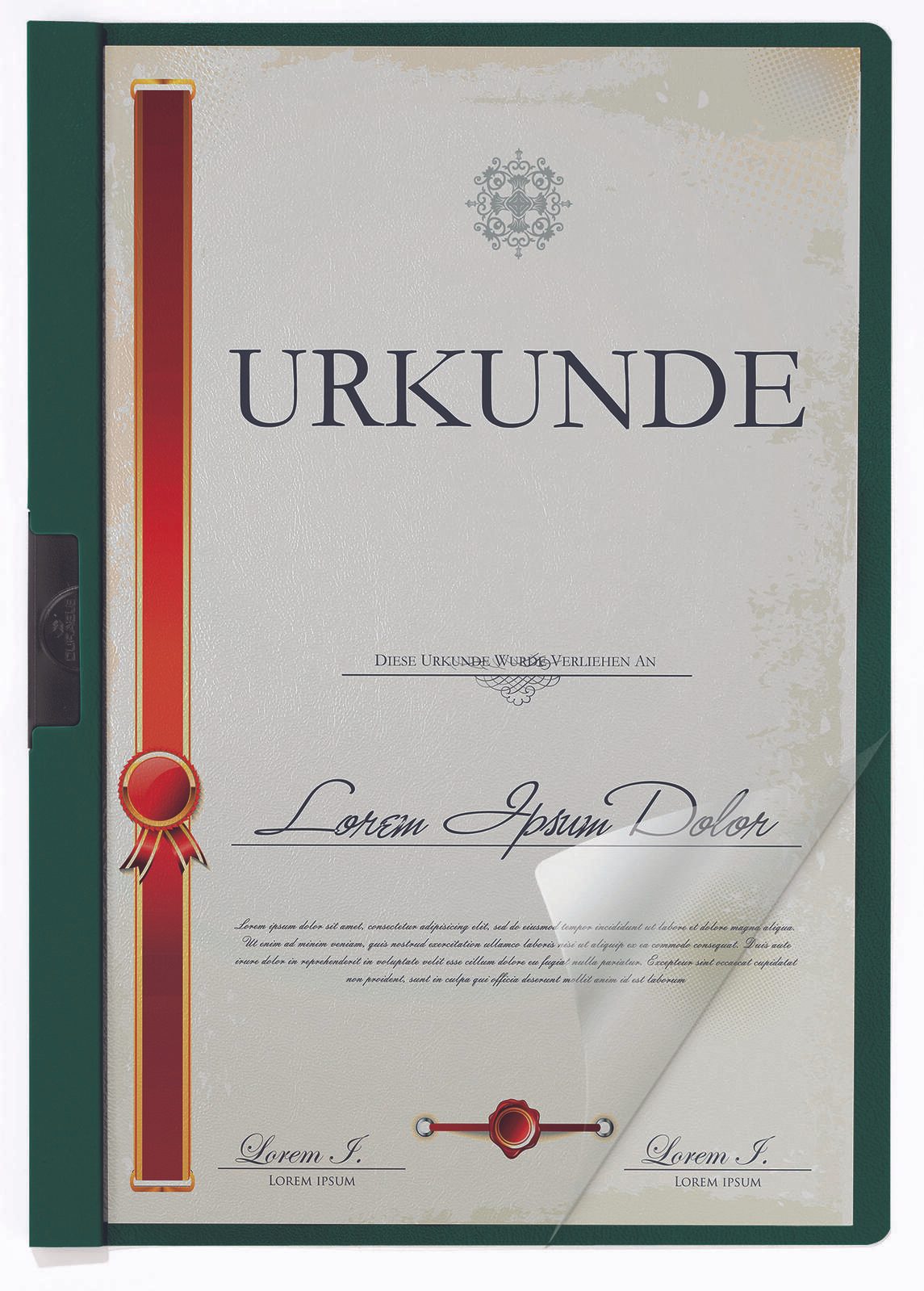 DURABLE Klemmhefter Duraclip DIN A4 dunkelgrün