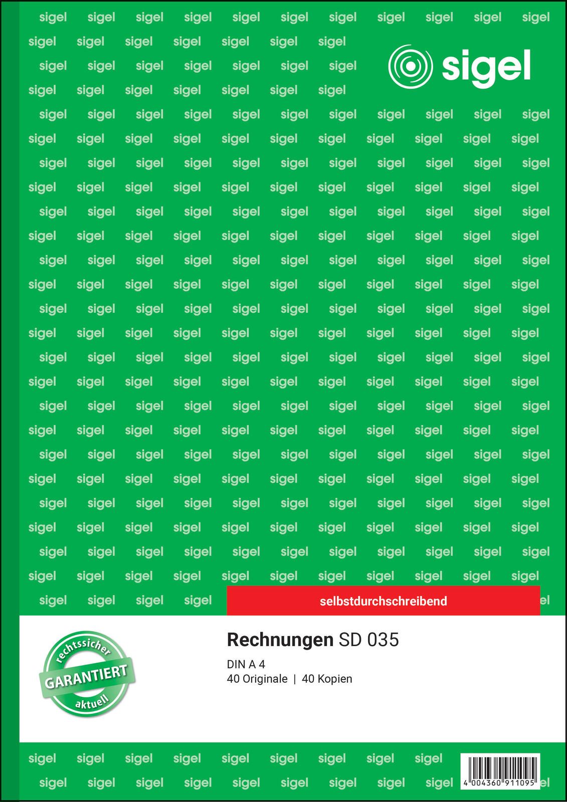 SIGEL Formularbuch Rechnung DIN A4 2x 40 Seiten