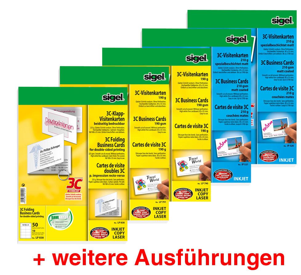 SIGEL Visitenkarten 225 g/m² satiniert hochweiß