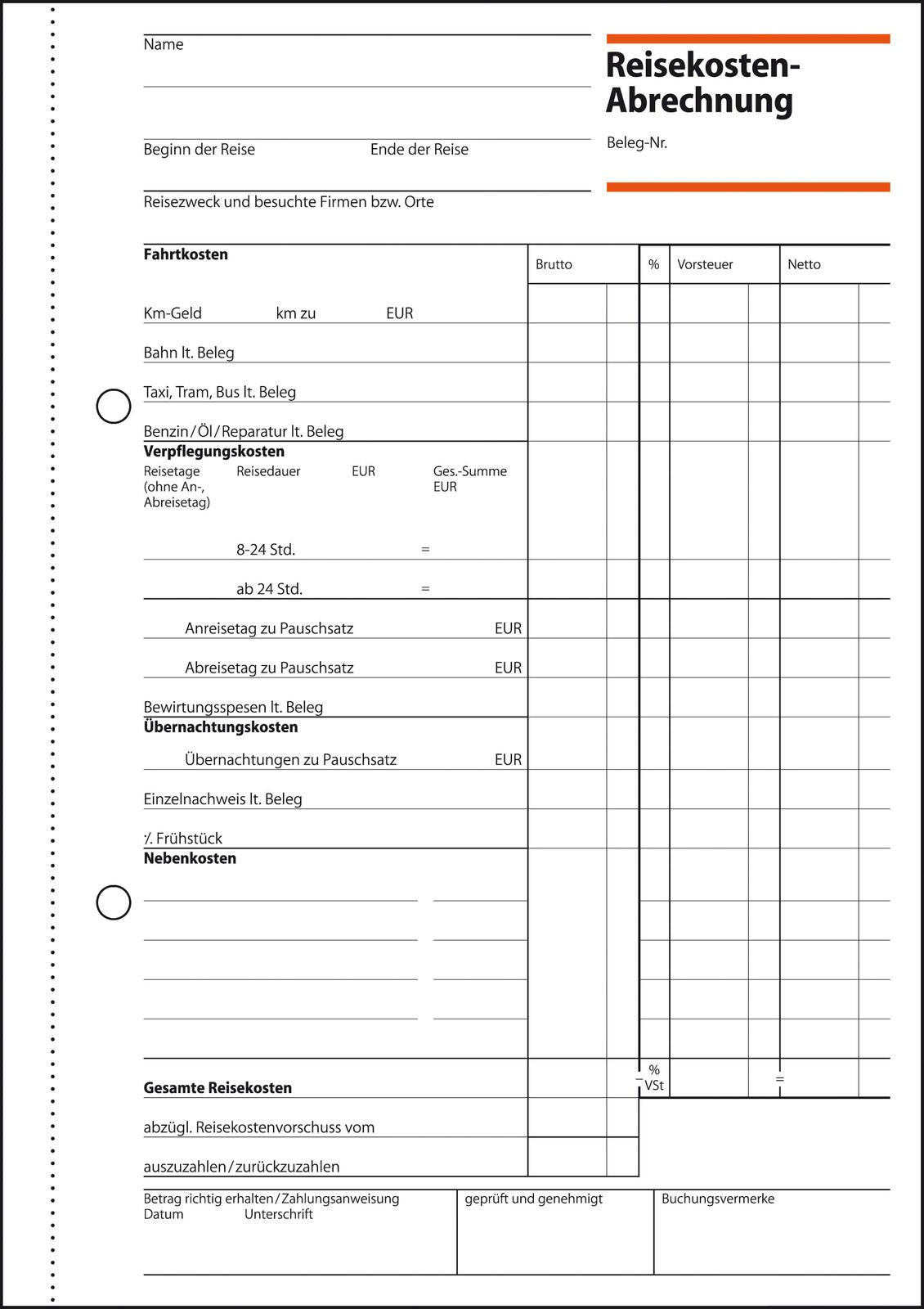 SIGEL Formularbuch Reisekostenabrechnung/Einzelreise DIN A5 1x 50 Seiten
