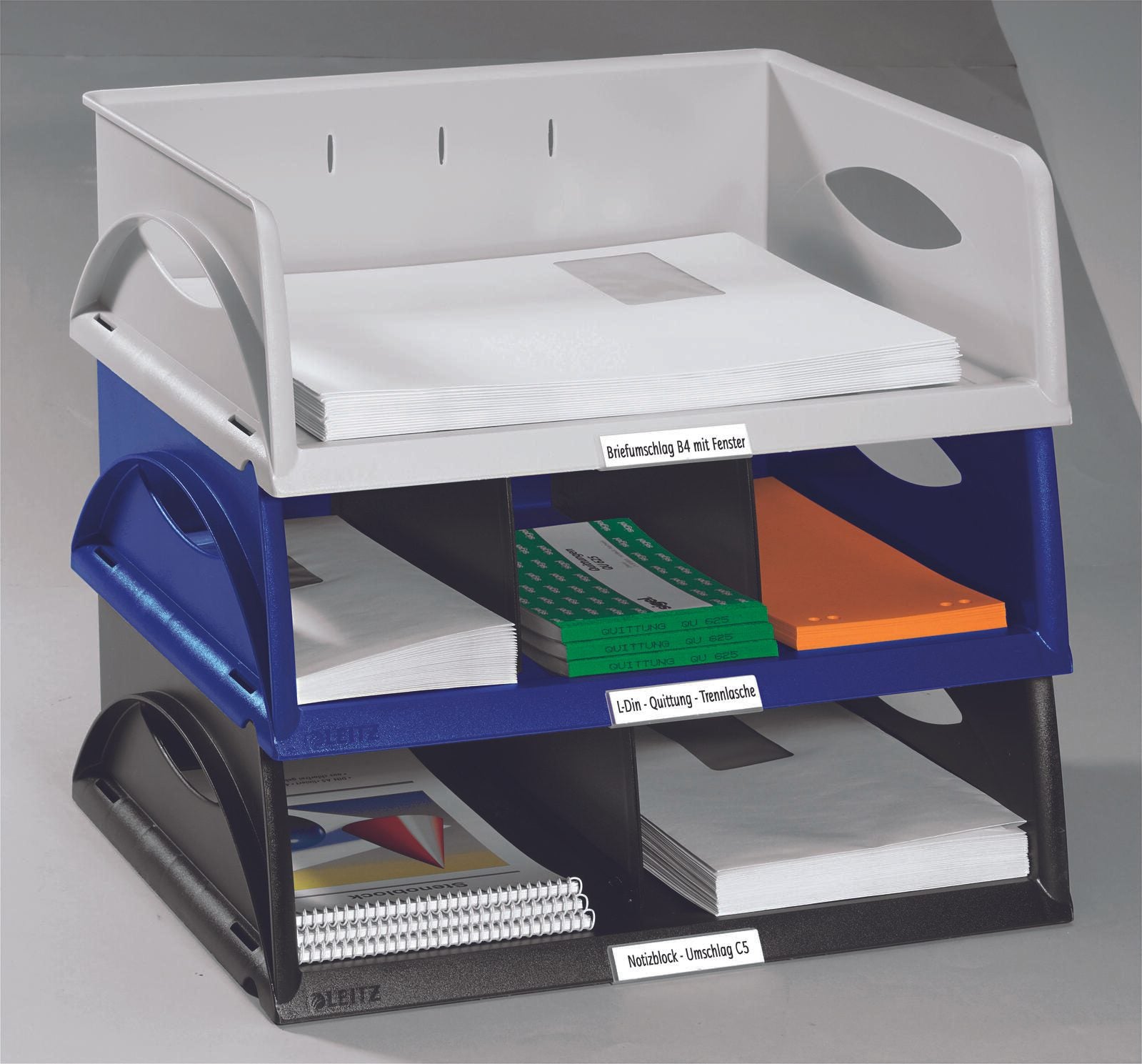 LEITZ Briefablage Sorty A4 quer DIN A4 grau