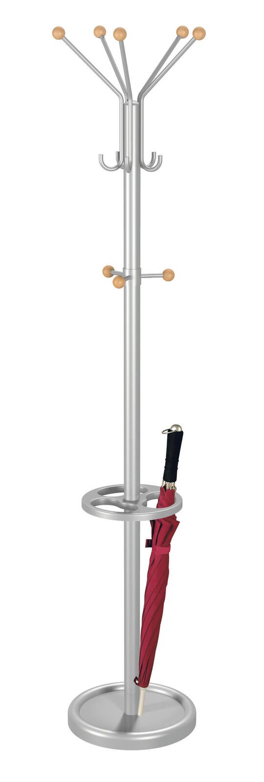 Kerkmann Kleiderständer TK 2 alusilber 39,0 x 175,0 cm 13 Haken