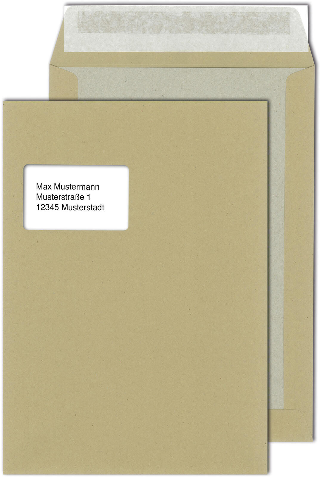 MAILmedia Papprückwandtaschen DIN C4 braun