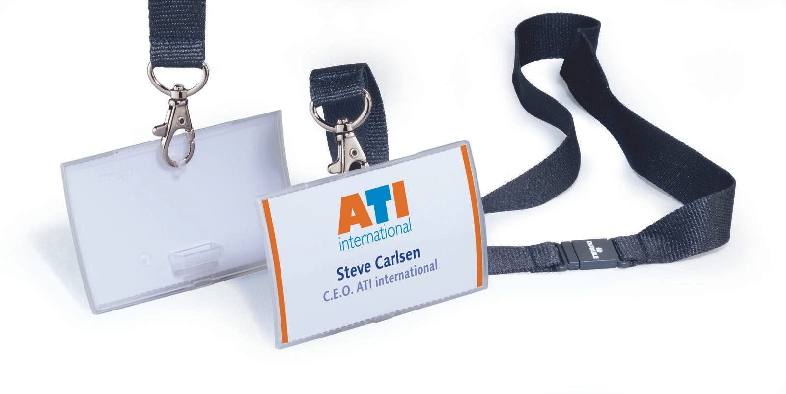 DURABLE Click Fold Namensschilder transparent 9 cm x 5.4 cm