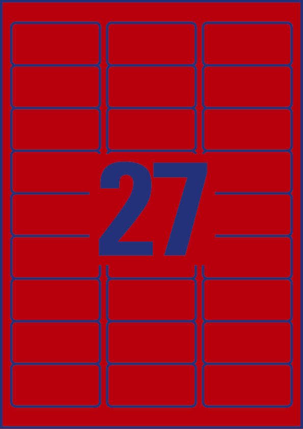 AVERY Zweckform Etiketten L6003-25 rot 63,5 x 29,6 mm