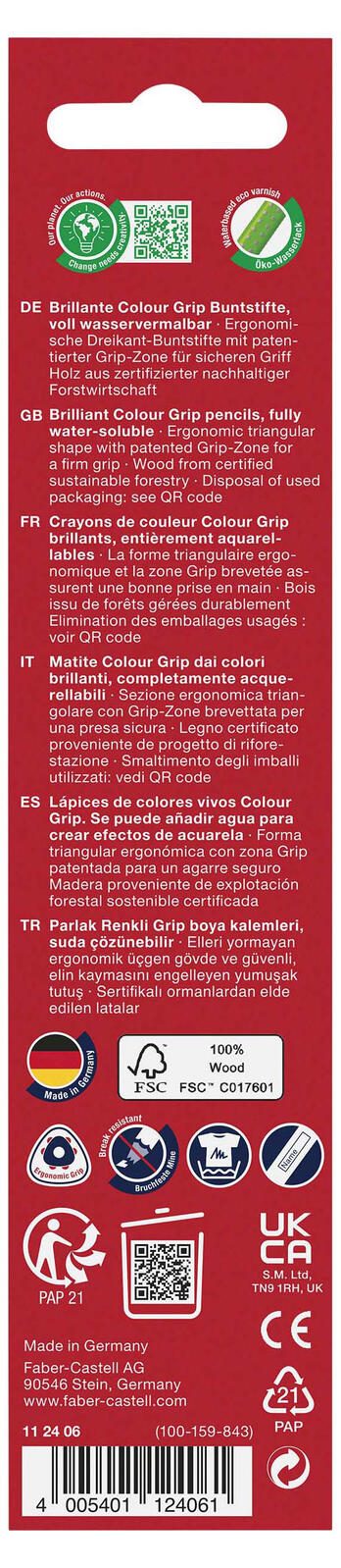 FABER-CASTELL Buntstifte Colour GRIP Mehrfarbig