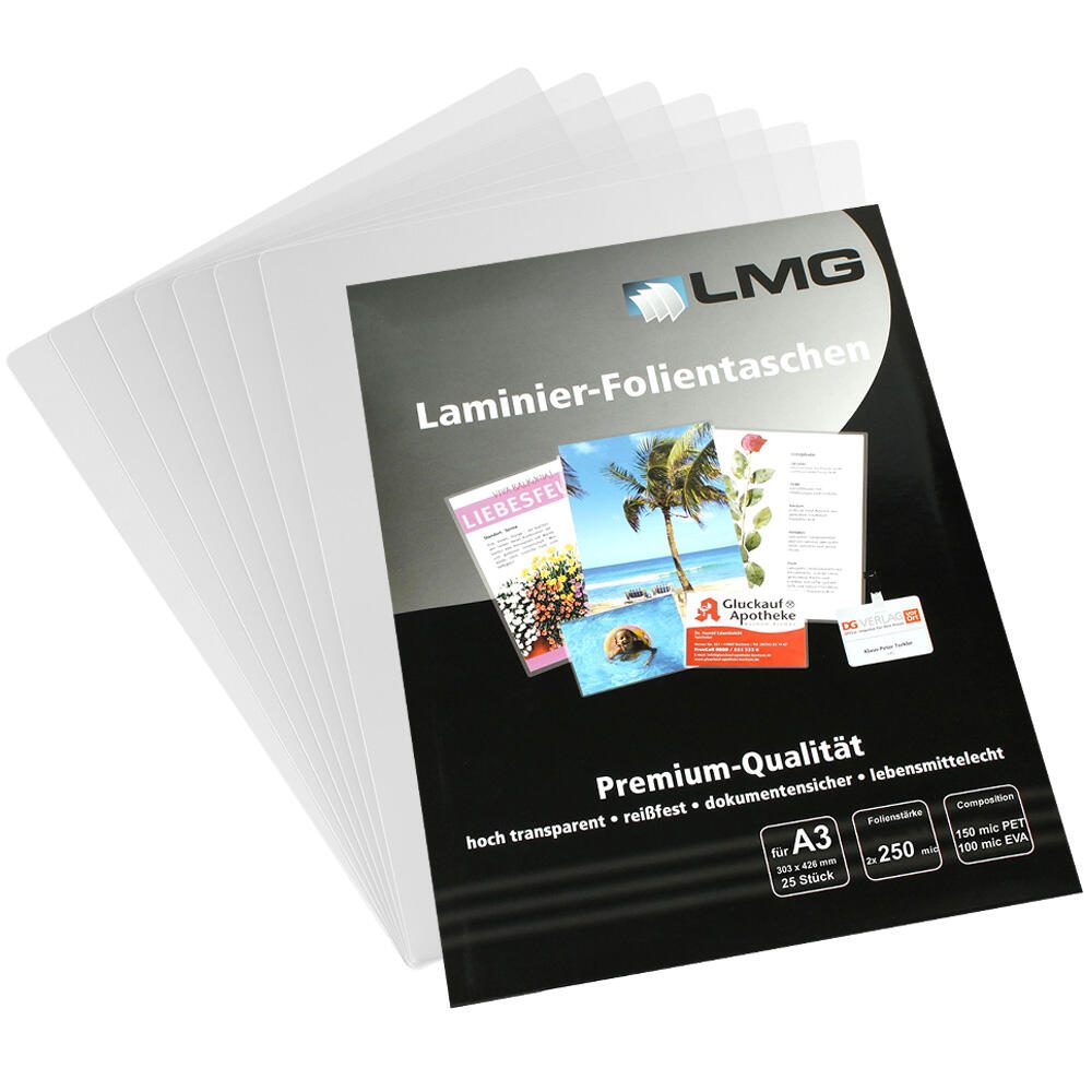 LMG Laminierfolien glänzend 250 mikron A3