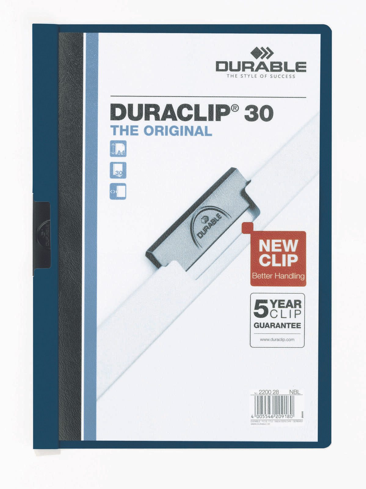 DURABLE Klemmhefter Duraclip DIN A4 nachtblau