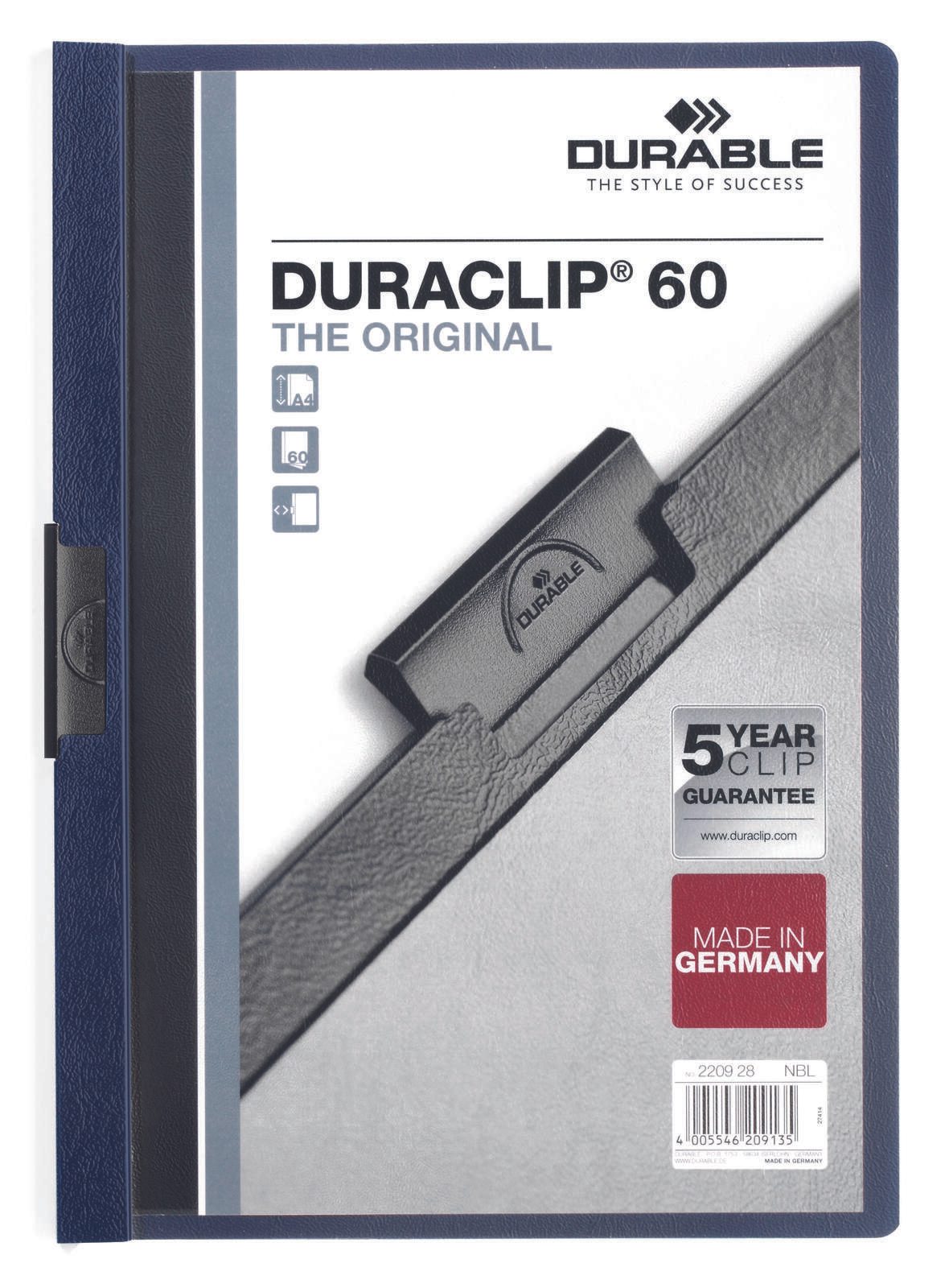 DURABLE Klemmhefter Duraclip DIN A4 nachtblau