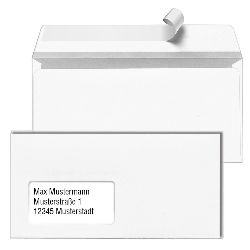 MAILmedia Briefumschläge DIN lang mit Fenster haftklebend