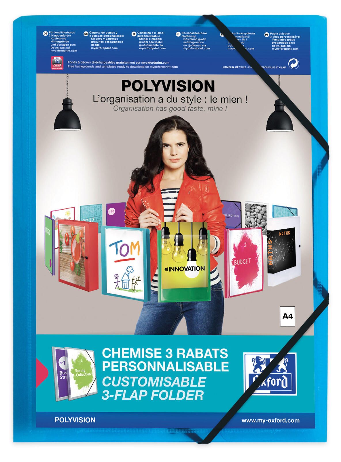 OXFORD Eckspanner Polyvision DIN A4 blau