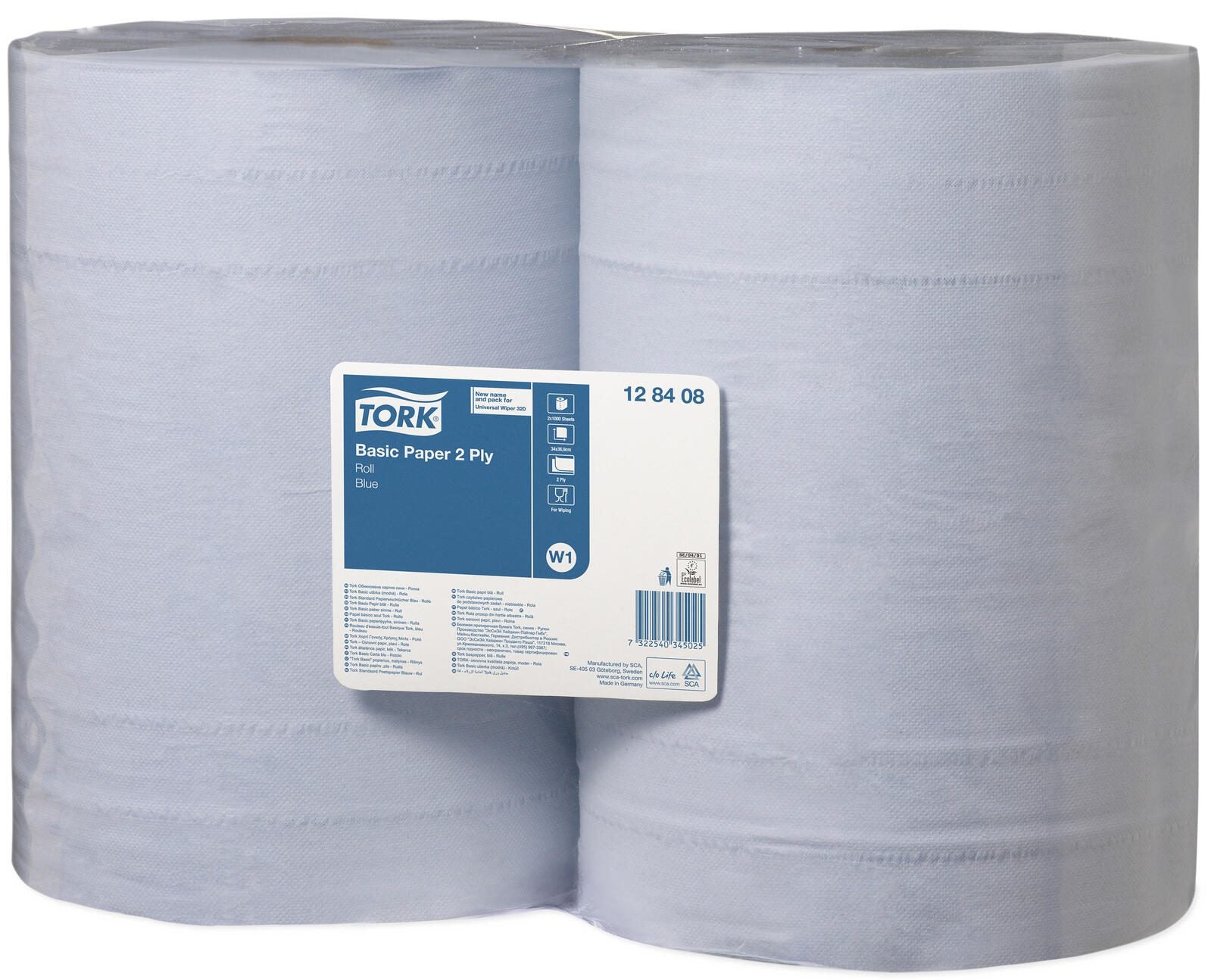 TORK Putztuchrollen 2-lagig blau