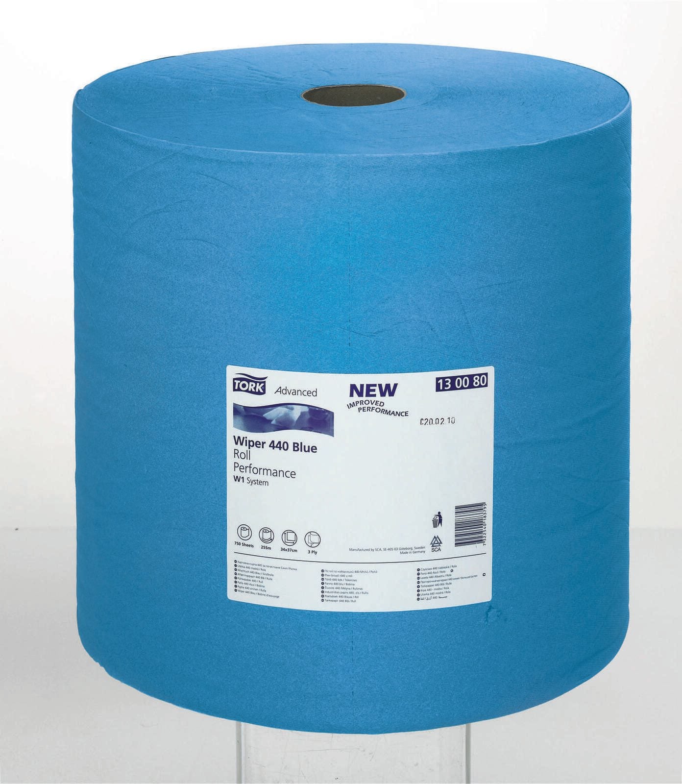 TORK Putztuchrolle 3-lagig blau