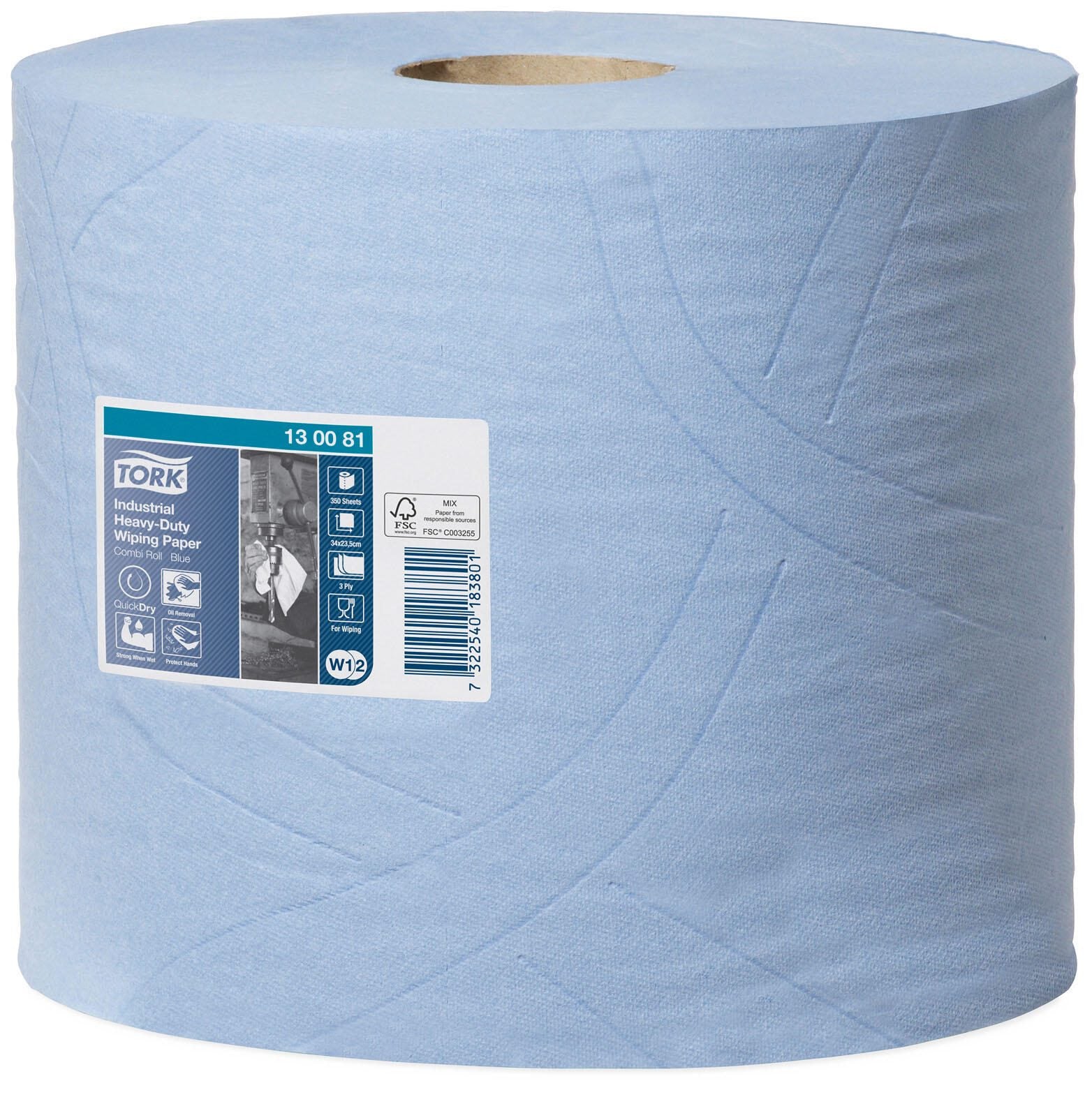TORK Putztuchrollen 3-lagig blau