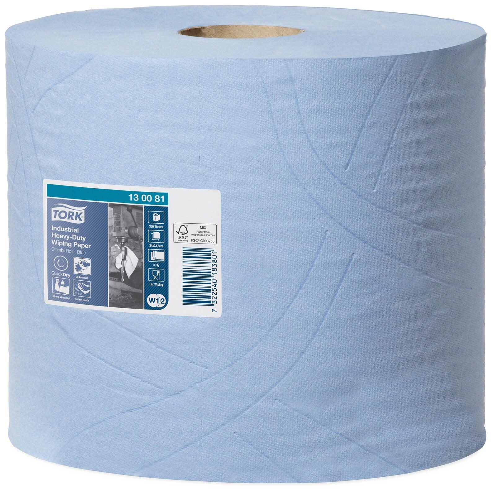 TORK Putztuchrollen 3-lagig blau