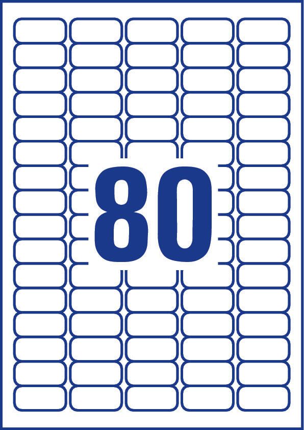 AVERY Zweckform Etiketten L7632-25 weiß 35,6 x 16,9 mm