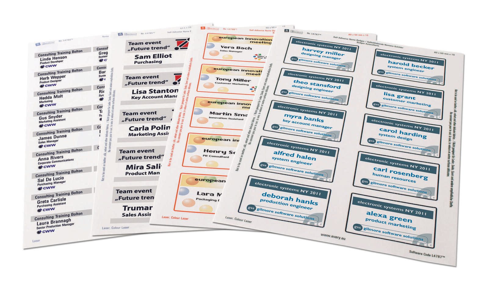 AVERY Zweckform Namensetiketten L4787-20 weiß 80,0 x 50,0 mm