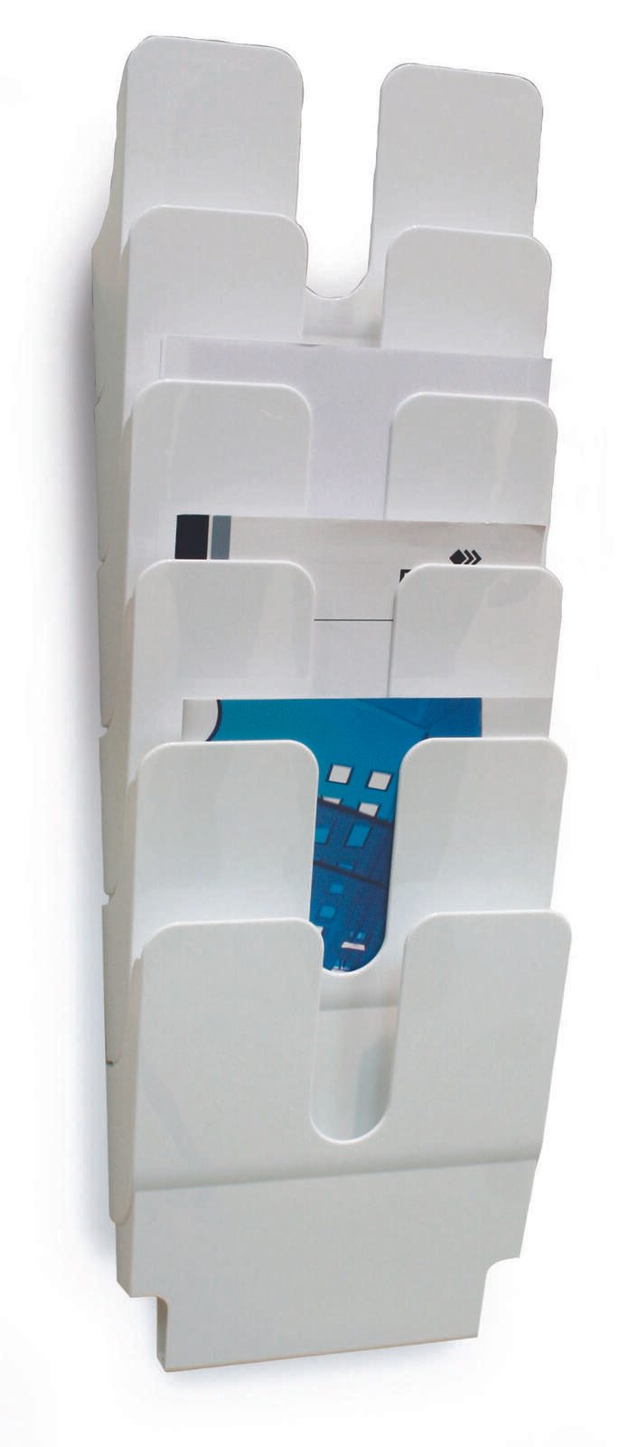 DURABLE Flexiplus Wandprospekthalter DIN A4 hoch 6-Fach weiß