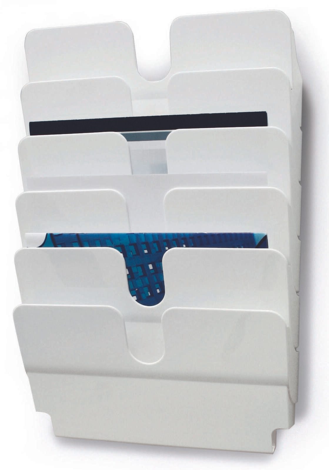 DURABLE Flexiplus Wandprospekthalter DIN A4 quer 6-Fach weiß