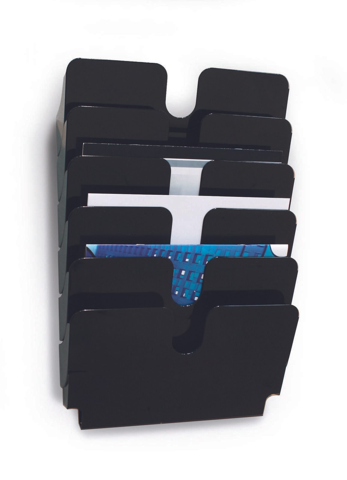 DURABLE Flexiplus Wandprospekthalter DIN A4 quer 6-Fach schwarz
