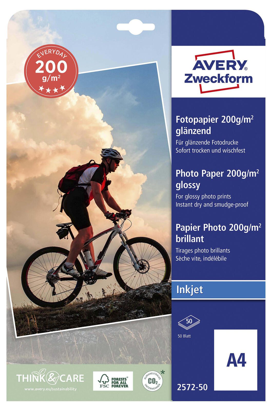 AVERY Zweckform Fotopapier Superior Inkjet DIN A4 hochglänzend 200 g/m²