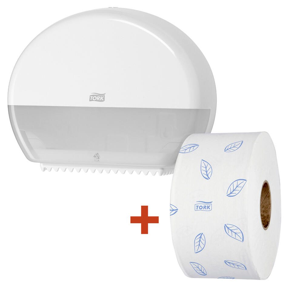 TORK Toilettenpapierspender-Set Elevation T2 Mini 1 Rolle weiß