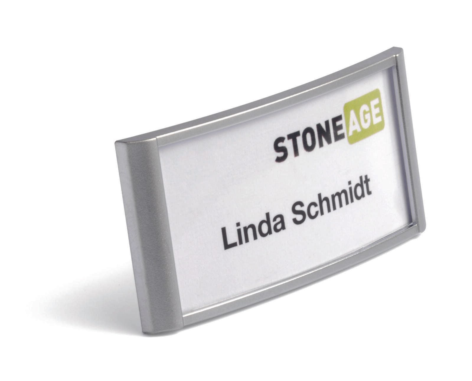 DURABLE Badge Classic Namensschilder silber 6.5 cm x 3 cm