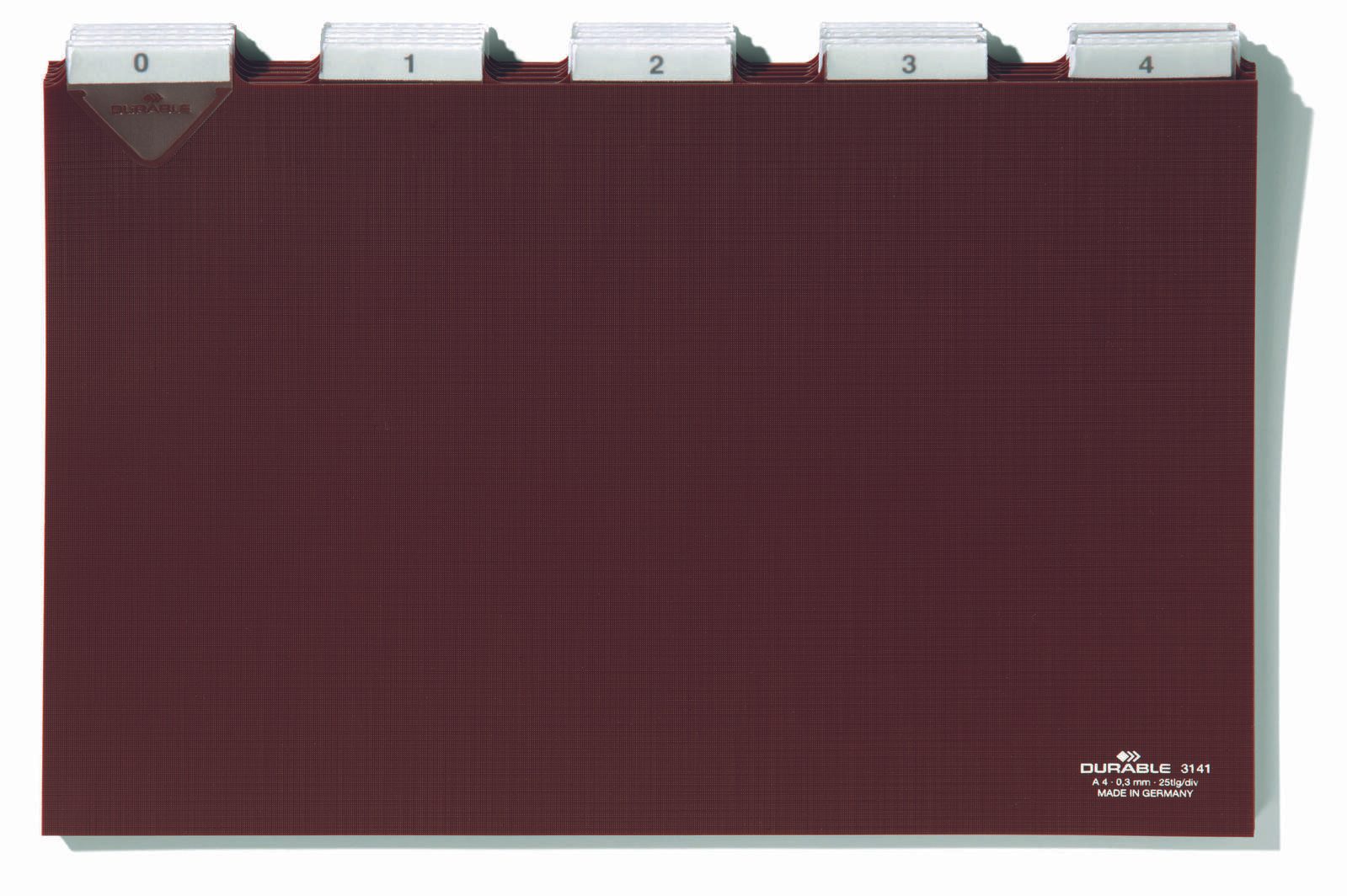 DURABLE Karteikartenregister A-Z, blanko, Jan.-Dez., 0-31 braun für DIN-A4-Karteikästen