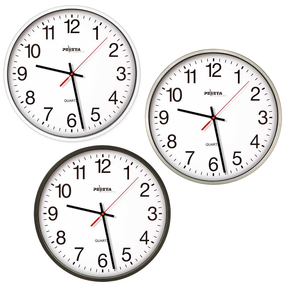 PEWETA Wanduhr Ø 25 cm schwarz