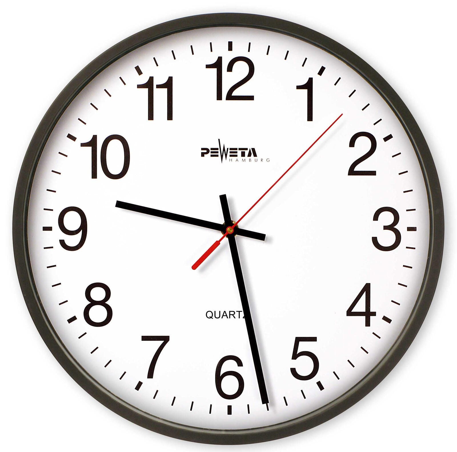 PEWETA Wanduhr Ø 25 cm schwarz
