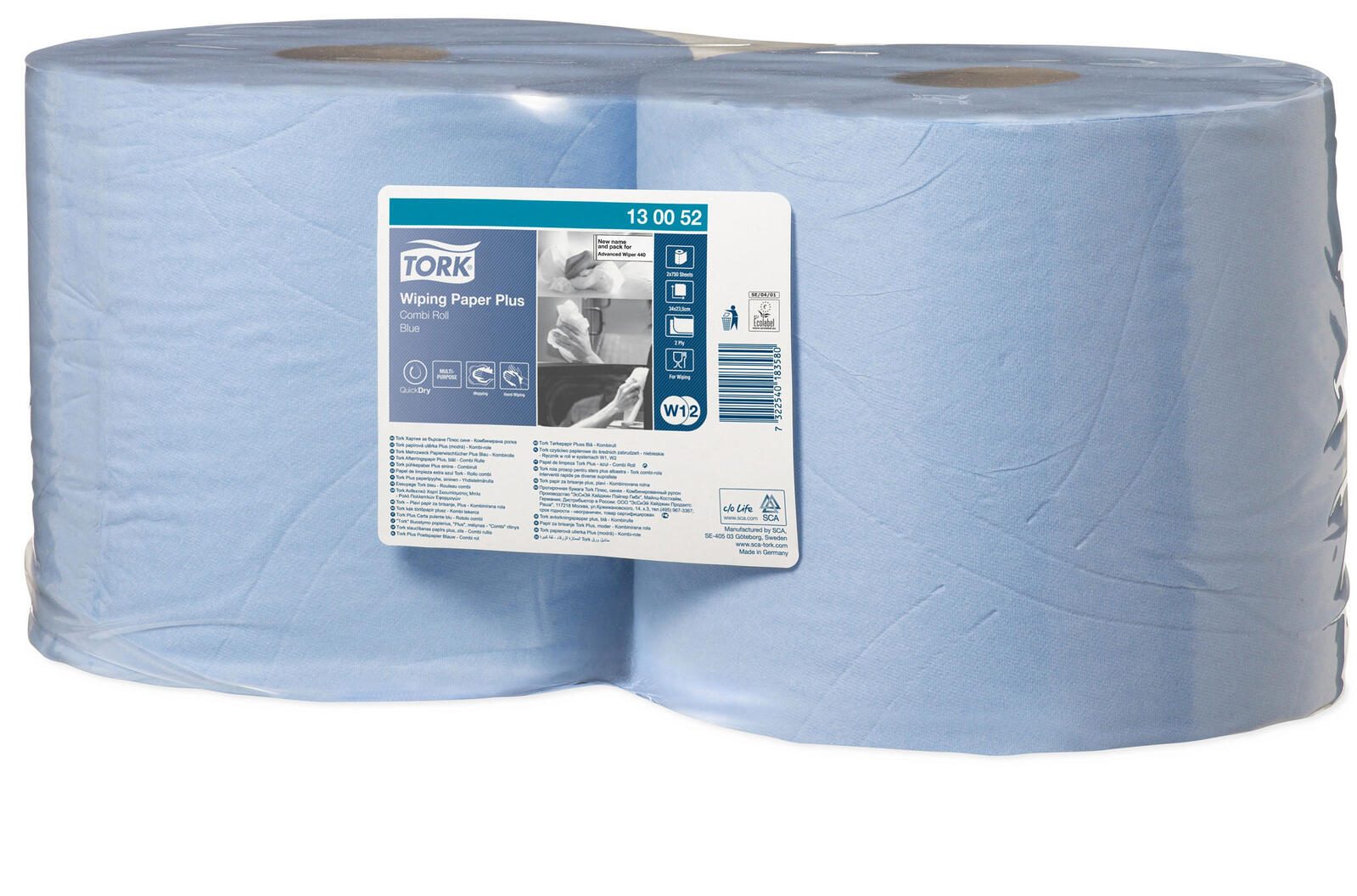 TORK Putztuchrollen 2-lagig blau