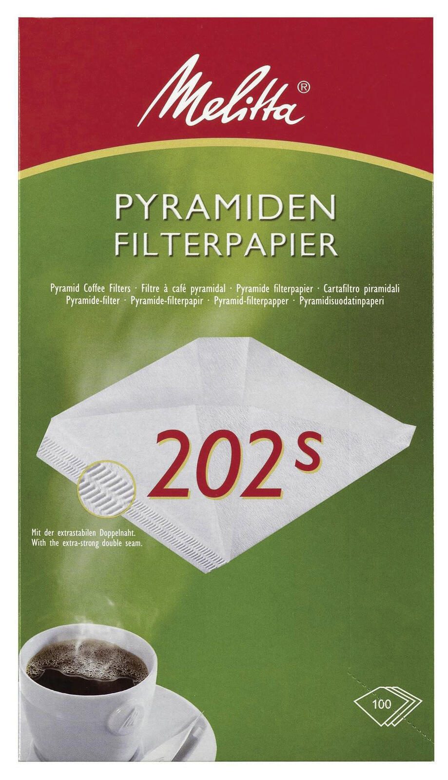 Melitta Kaffeefilter PYRAMIDEN FILTERPAPIER 202s