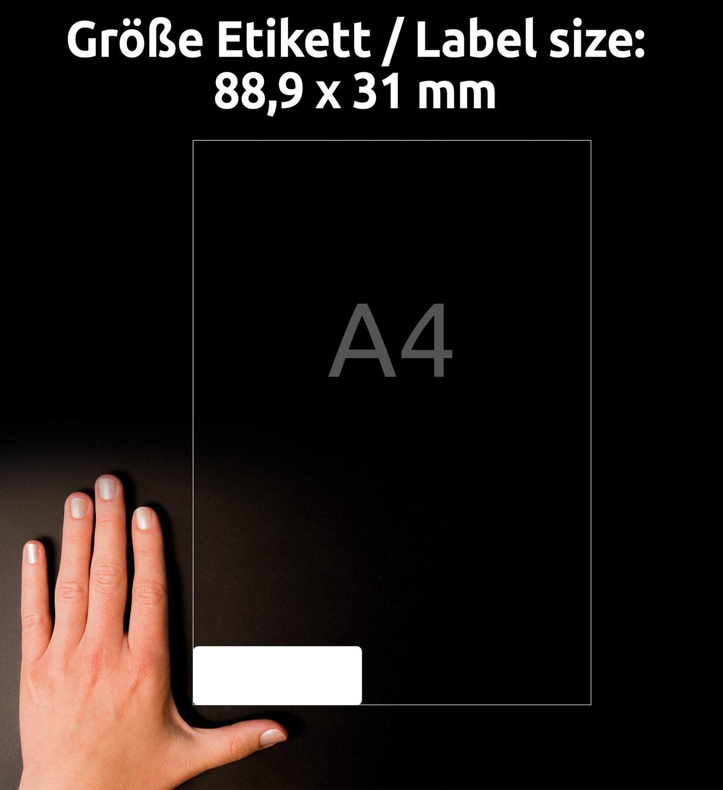 AVERY Zweckform Namensetiketten L4783-20 weiß 88,9 x 31,0 mm