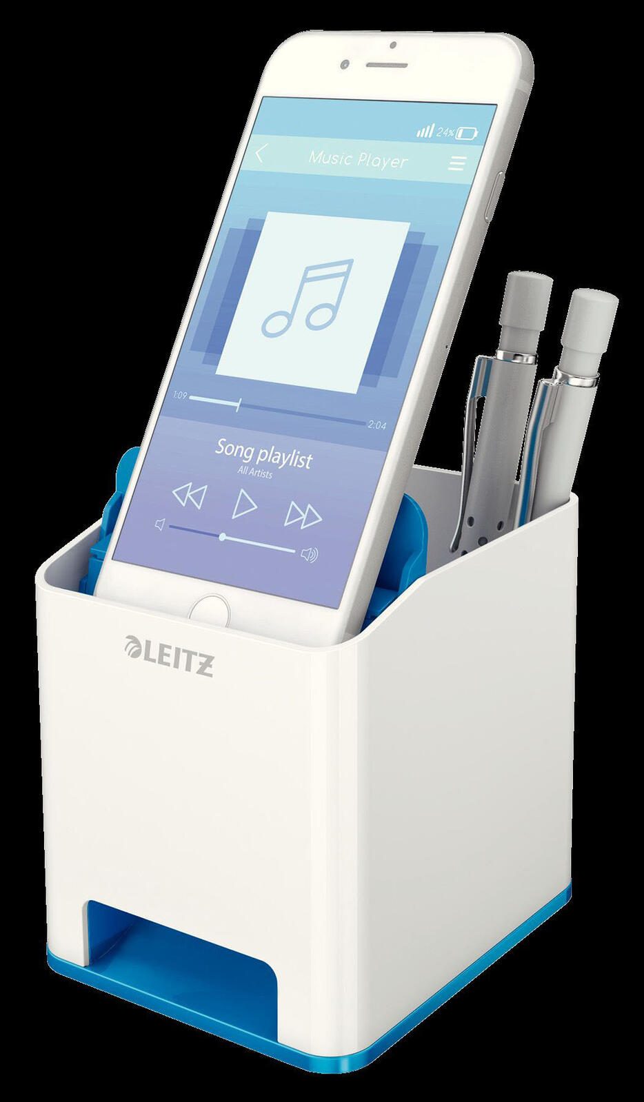 LEITZ WOW Duo Colour Stiftehalter 9,0 x 10,1 x 10,0 cm perlweiß/blau
