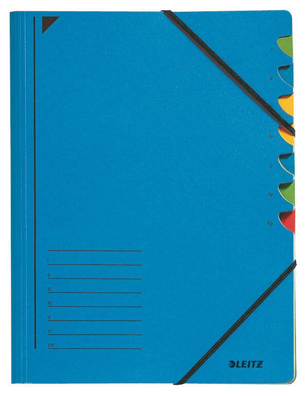 LEITZ 3907 Ordnungsmappe DIN A4 7 -Fach blau