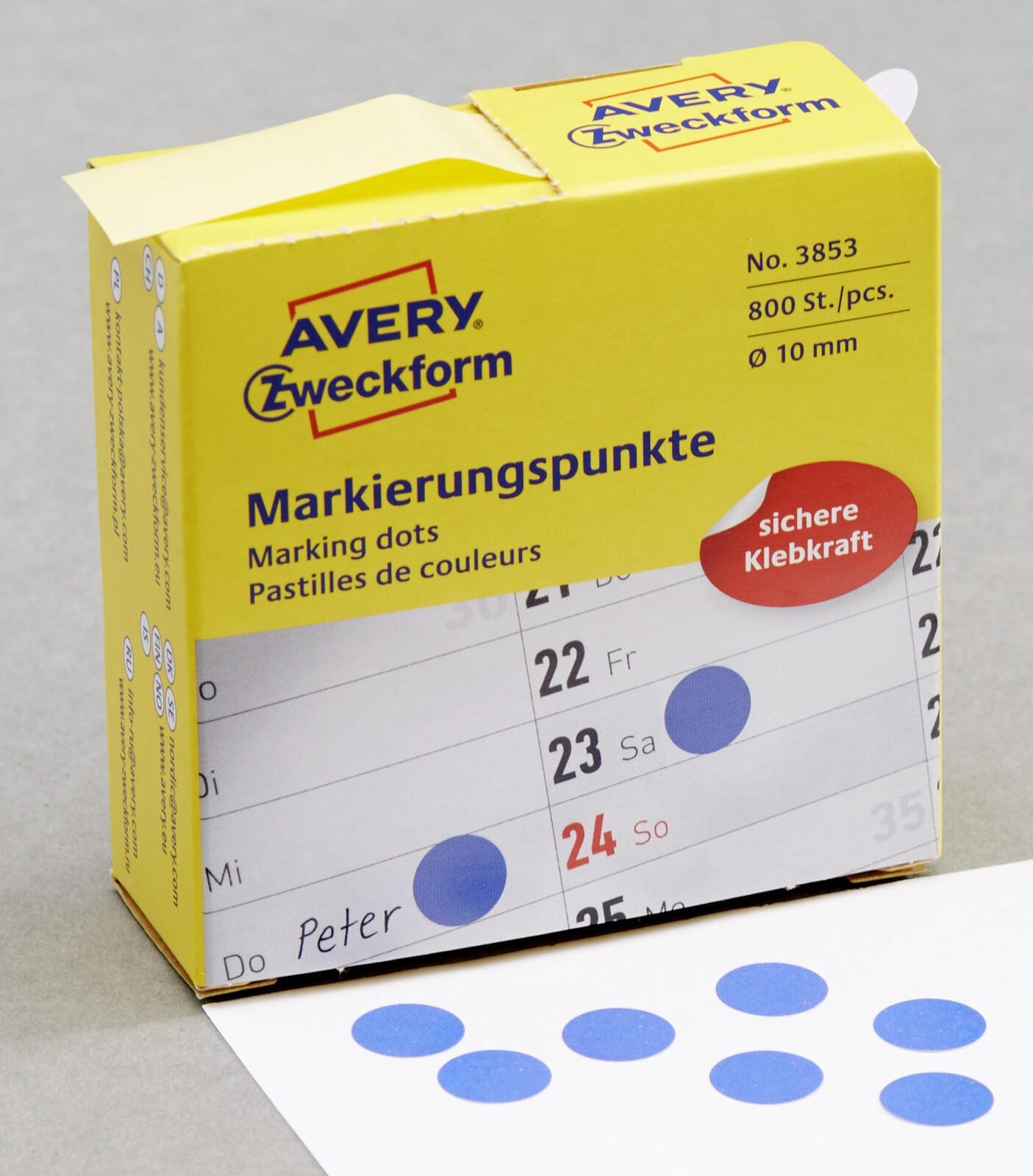 AVERY Zweckform Klebepunkte Ø 10,0 mm blau